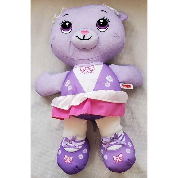 2011 Fisher Price Doodle Bear Purple Ballerina 15 Inch Washable Toy - Picture 1 of 6